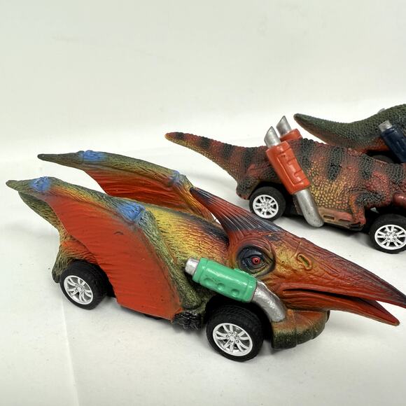 Dinosaur Cars Toy Pull Back Vehicles Realistic Appearance For Kids Pack of 6 - Picture 4 of 9